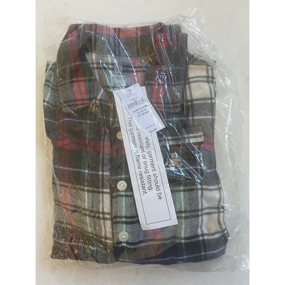 Baby Gap Flannel 2-piece Pajama Set Holiday Plaid Button Up Toddler PJs 18-24m - Picture 2 of 2